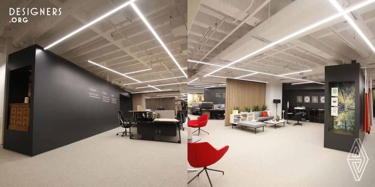 The project required a continuous linear layout to be suspended above the entirety of the client's showroom. Despite this fixture's minimalist aesthetic, creating it was no small feat. Our exceptional experience in creating impactful linear lighting allowed us to take this project from conception to completion within a very short period of time.