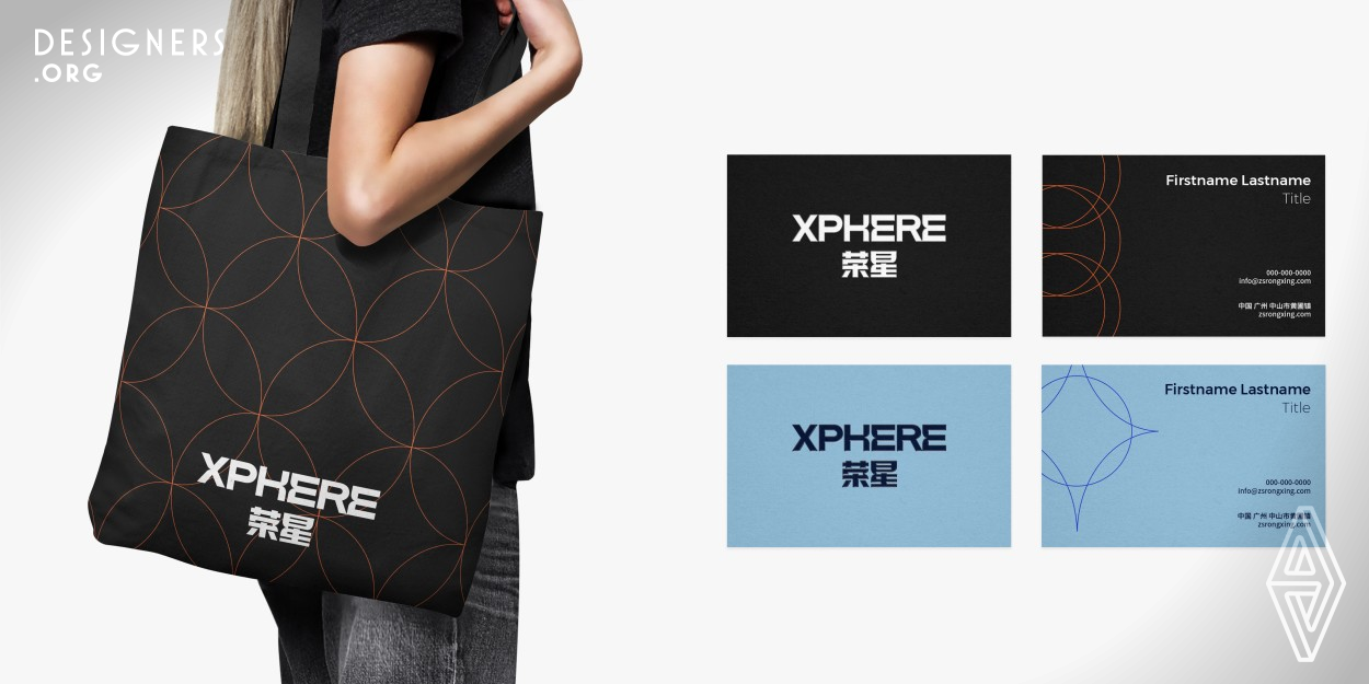 The new brand name Xphere is inspired by the client’s Chinese name – Rongxing, which means prosperous sphere. It’s a great challenge that combines the Chinese name meaning with the English name meaning together and creates a visual language. In 2020, Rongxing started to collaborate with Yibang, the design team refresh the brand's name to Xphere, and bring more bold colors and visuals to highlight the high-end line products.