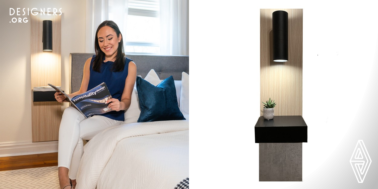 Lisanin is a versatile floating nightstand with a hidden drawer and solar sconce in one. Do you need a quick room redo? No problem, one would simply snap on a new finish! Lisanin provides an easy alternative for do it yourselvers who want a quick makeover for the fraction of the price. Simply attach the panel onto the wall you desire, snap on one of the bottom finishes and drawer finishes, and turn on the switch to activate the solar light. No hardwiring needed.