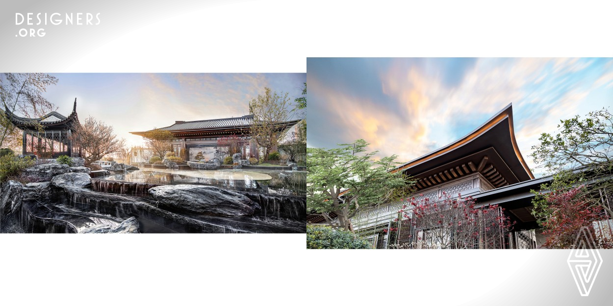 The project is located in the hinterland of the south of the Yangtze River and carries the culture of the water town. Inspired by the famous Jichang Garden in Wuxi, the traditional garden technique is integrated into the building to maximize the use of the site. Introduce the Chinese-style courtyard living concept, based on Chinese architectural styles and elements, and use buildings to carry the Chinese academy culture and create an oriental elegance.