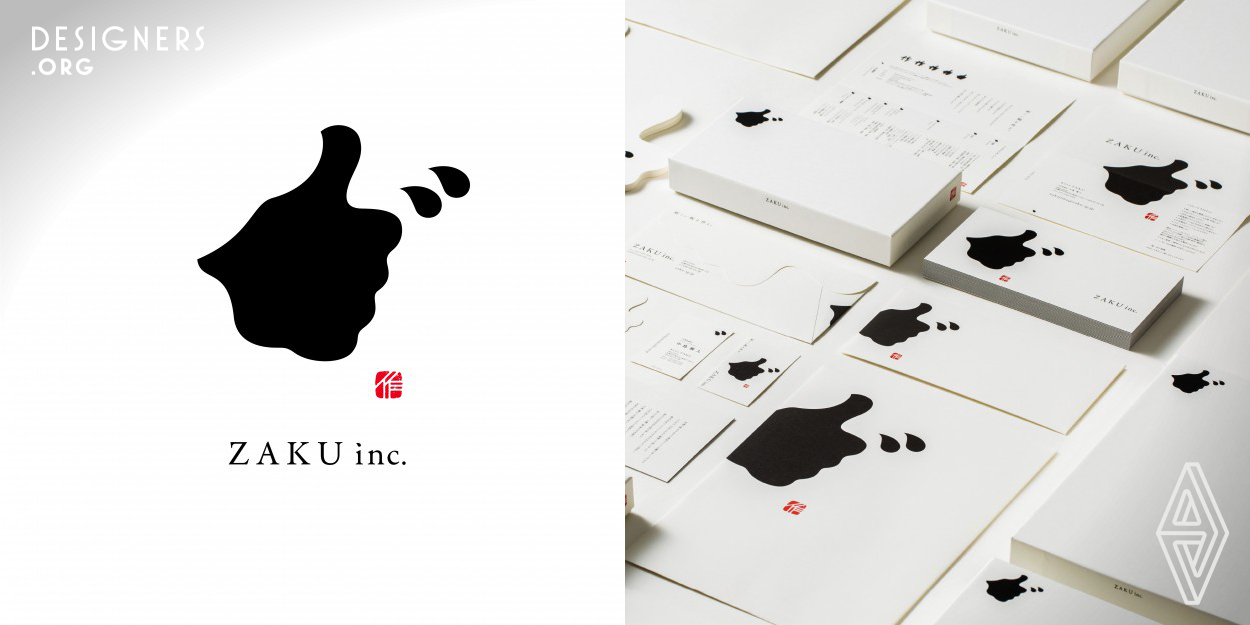 This symbol has two meanings. It is the company name and the company slogan. It consists of typography of Japanese kanji characters, which read zaku in the company name. The kanji also contains the meaning of to create. The silhouette of Good's hand is formed using this character, which means to create. In this way, the company's slogan of Creating Good is expressed in a single mark. The symbol mark expresses the company's commitment to creating Good in the world through creative measures.