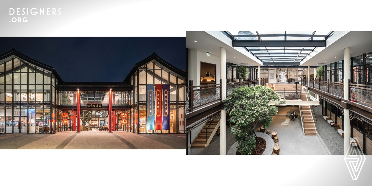 The overall concept is based on the traditional house in Taiwan, which reminds one of the good old times. Constructed via modern methods, the traditional vocabulary is reinterpreted through steel structure, glass and etc. A courtyard represents "Cheng" (a place for sun drying in traditional Taiwanese housing) is surrounded by different functional spaces. The mezzanine platform between two floors allows the flexibility of events. Allowing workshops, exhibitions and commercial events take place, the building is now a happening venue open for all, achieving a more positive corporate image.