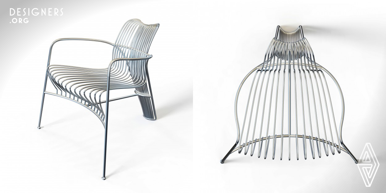This design is guided by the strings, and the string-shaped steel tubes and the annular outer contour meet to achieve visual and auditory synaesthesia. The furniture brings visual and tactile enjoyment to people, and at the same time, there seems to be a melody flowing in the heart. Compared with most of furniture materials, metal has higher cost performance and more environmental friendly. Taking white steel as the prime material for production, the metal pipe is bent and combined, which is light and concise.