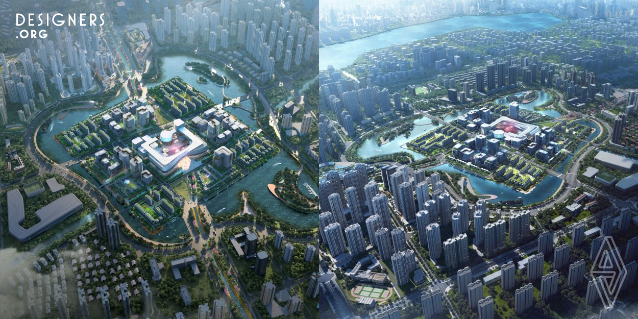 The site is an artificial island located in Hanyang District, Wuhan City.  Planning design is based on the concept of Integration and Connection, programs including cultural, office, retail, residential. With the vision of vitality, intelligence and green. Depending on the advantages of the overall development of the whole island, abundant public facilities and world-class landmark architecture design, aiming to build the iconic island and a new iconic name card of Wuhan.