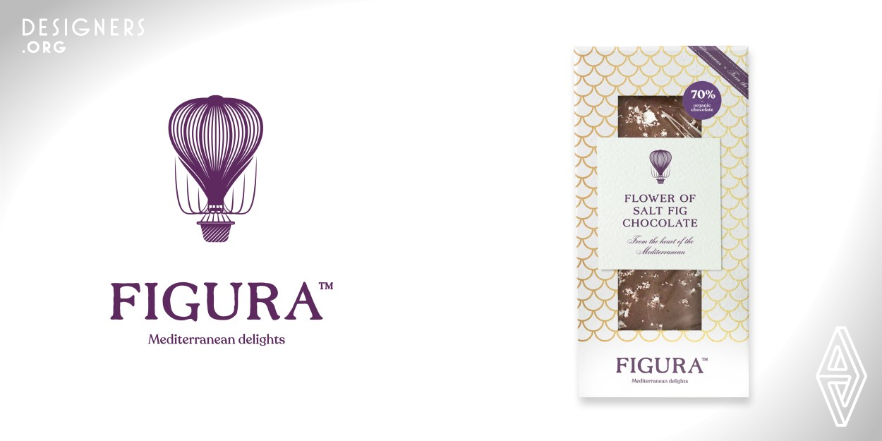 Figura is a line of healthy products that are inspired by Mediterranean cuisine and lifestyle. Figura branding is designed around the fig icon stylized to create an air balloon. Figura packaging reflects the hues, tones, and textures of the Mediterranean adorned with a splash of gold, enhancing the premium quality of the products. Figura's founder traveled the world telling the story of her place of birth, this was the main inspiration for the brand and its design, this is why the air balloon icon was used. It tells the story of her voyage and her love for the Mediterranean.