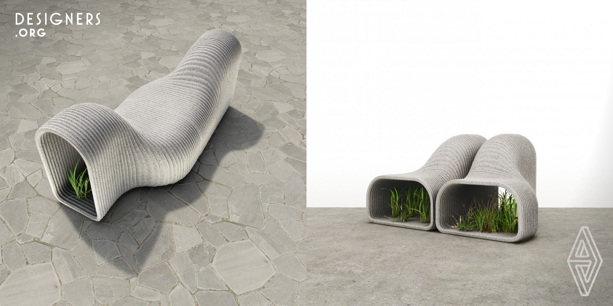 The urban furniture prototypes can easily adapt to any built environment. With low carbon 3D printed concrete technology, structural algorithm optimization, and the robotics fabrication system, Urban Blocks' form can be positioned and combined for different purposes single bench, double-side bench, sofas, planters, and variations in-between. The geometry and scale of the mobile units permit easier assemblies to fit the human body. This design aims to empower the communities by prefabricating urban blocks and to open up countless possibilities to populate our public spaces.
