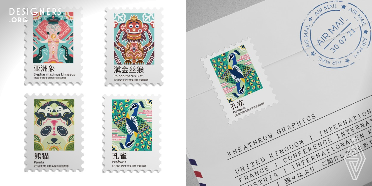 There are many animal themed stamps in China, but this is the first time that stamps have been dedicated to rare animals endemic to Yunnan. The 2021 International Biodiversity Conservation Summit was held in Yunnan, China. This design intends to use this set of stamps to spread the Chinese government's concept of environmental protection, calling on the world to care for the earth's home.