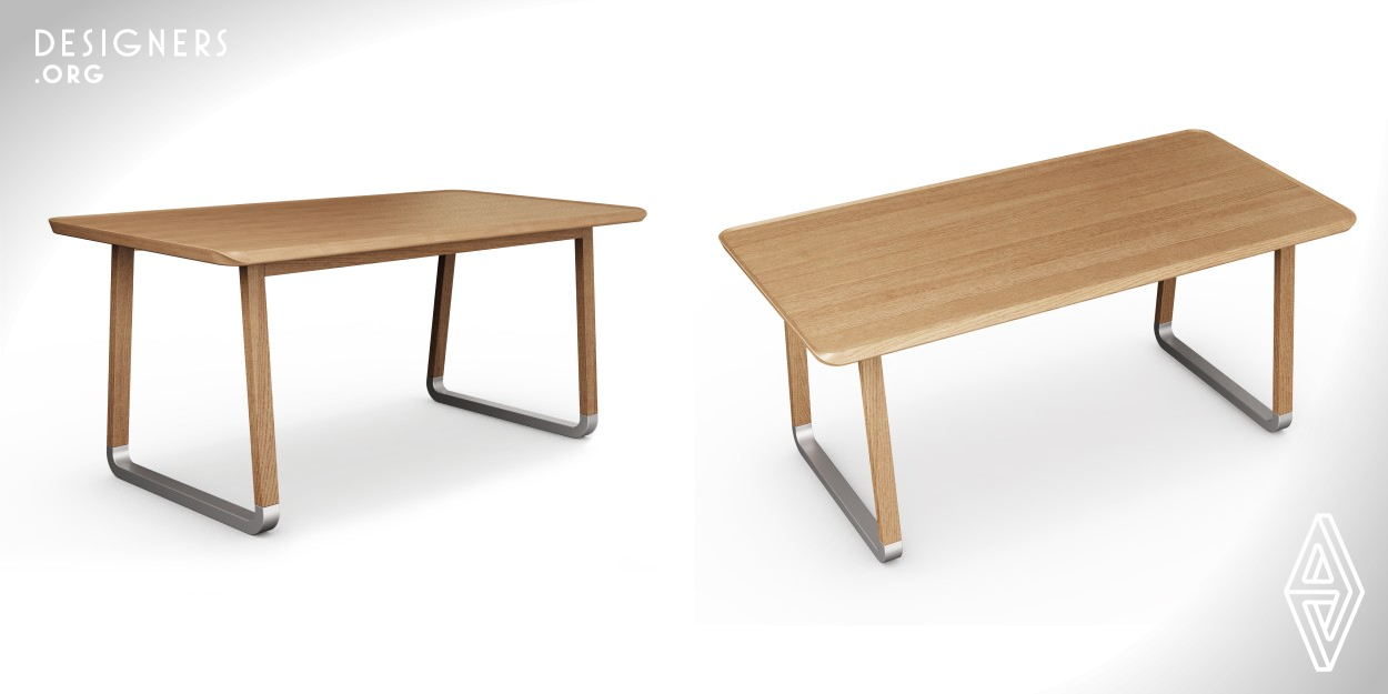 Tai Chi table is furniture designed for office people, especially designers. Some tool pens are usually placed on the desktop, and tools can be placed on the edge of the desktop. The design is inspired by Chinese Taiji. The overall design is more in line with ergonomics, making the user more comfortable in the use process. The three edges of this table are designed with upturned edges to prevent the brush tools from falling to the ground.