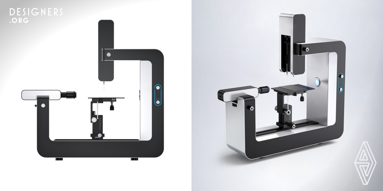 This is a standard droplet shape analyzer, which is mainly composed of five parts: light source, injection unit, sample table, acquisition system and analysis software. The equipment adopts the principle of optical imaging and can measure the wettability of liquid to solid. The whole machine adopts square contour and arc turning, and adopts aluminum alloy black and silver to strengthen the recognition of scientific instruments. Proprietary software automatically batch fitting, avoiding human operation error and automatically generating data report.