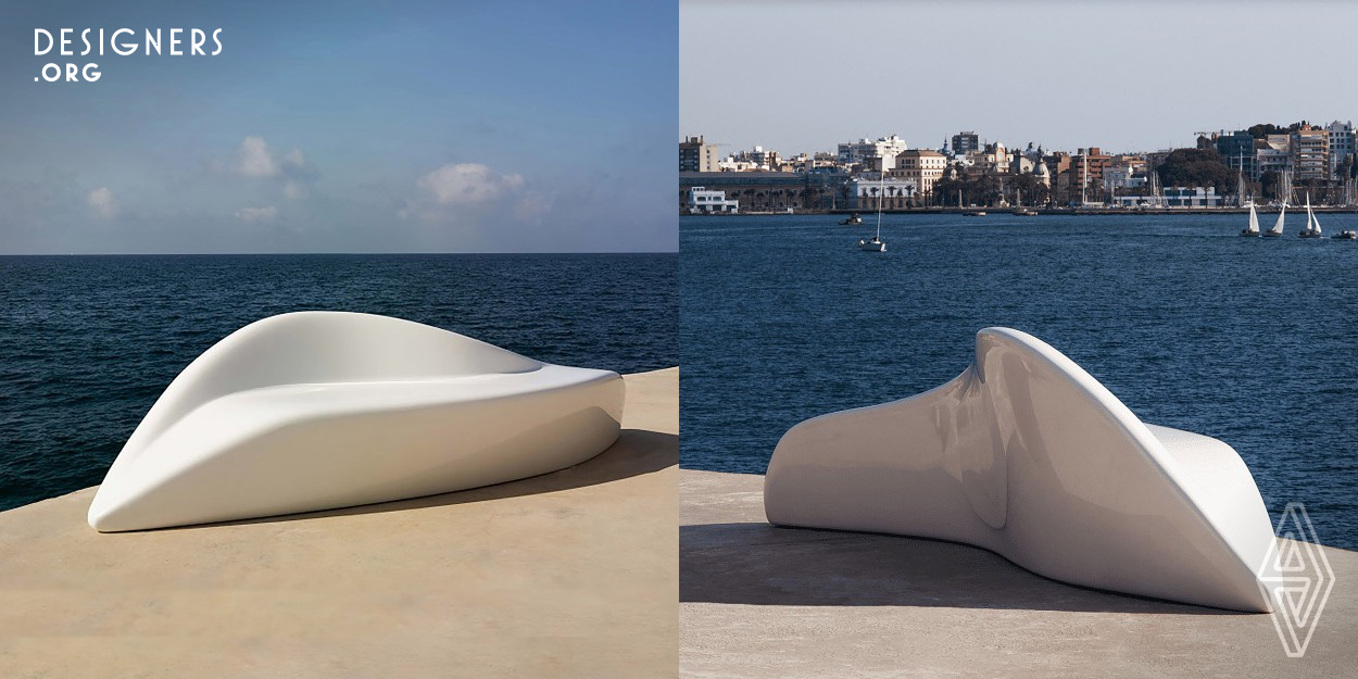 Urban elements contribute to giving cities a human scale, identity, and collective meaning. The design idea for the Manga Bench starts from the maritime context, a place for which it has been designed, using technology and materials typical of nautical engineering. Inspired by marine life it is capable of awakening emotions in urban and natural environments. The purity of the lines and the roundness between planes of the Manga Bench, reinforce the brightness and textures typical of fiberglass and concrete. When the bench is not occupied, its soft undulating shapes make it a sculptural element.