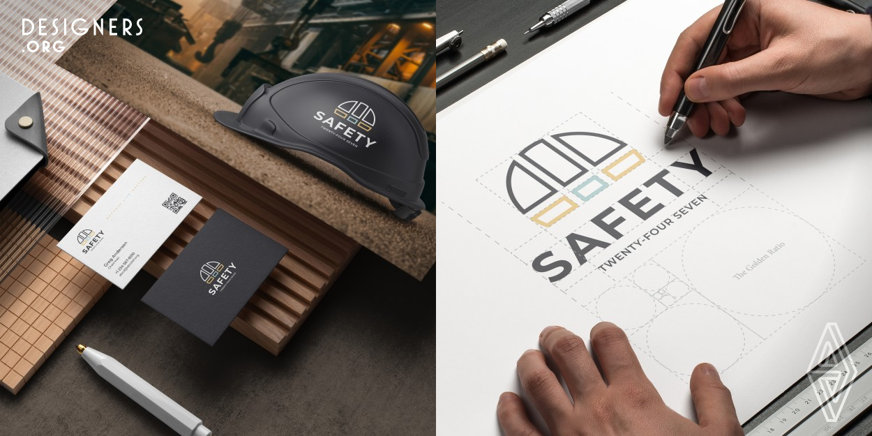 This is a brand identity design for Safety Twenty Four Seven, an American multinational company, headquartered in the United States and with branches in several countries in the Middle East. It specializes in providing consultations in safety for workers in areas such as the petroleum industry, construction and other areas that increase risk during work. The logo design is inspired by the idea of the helmet, which is considered one of the important tools in this field. The three visual identity colors are inspired by different workplace environments, such as seas, deserts and factories.