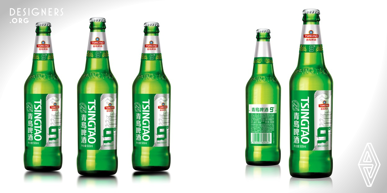 Tsingtao Beer is one of the most famous beer brands in China. On the basis of highlighting the brand, the brand side needs to show the local characteristics of each province. The designer uses Hubei's most representative "Yellow Crane Tower" to show the local characteristics. In addition, Xiangyun, Crane, and the bottleneck "Phoenix Feather" (Hubei is very fond of Phoenix) make the whole picture more flexible; At the same time, highlight the "9 degree", the biggest selling point of the product, to effectively promote sales.