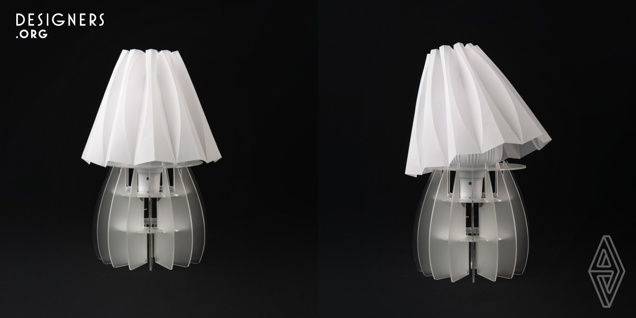 The design is nature-inspired. Mushroom appearance symbolizes protection, uniqueness, and warmth. Flora mushroom light is designed as a yard light that can be put in the yard or at the front door. When the owner returns home, the light will be waiting and lighting up their way home, conveying a sense of warmth. The light's material is water-resistant and suitable for an outdoor environment. The package contains recyclable packing and provides a ceremony opening. 