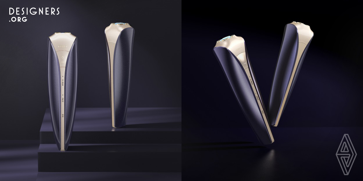 G10 is small in size and light in weight. Its appearance is inspired by the wings. The whole curved surface is flexible and smooth with both aesthetics and practicality with a comfortable hand feeling. It employs the innovative sapphire flat flash port and radio frequency-ice anti-aging technology to provide continuous cooling for the skin epidermis, to avoid pain, redness, sensitivity and other problems caused by high temperature in a faster and more evenly way for skin recovery. 