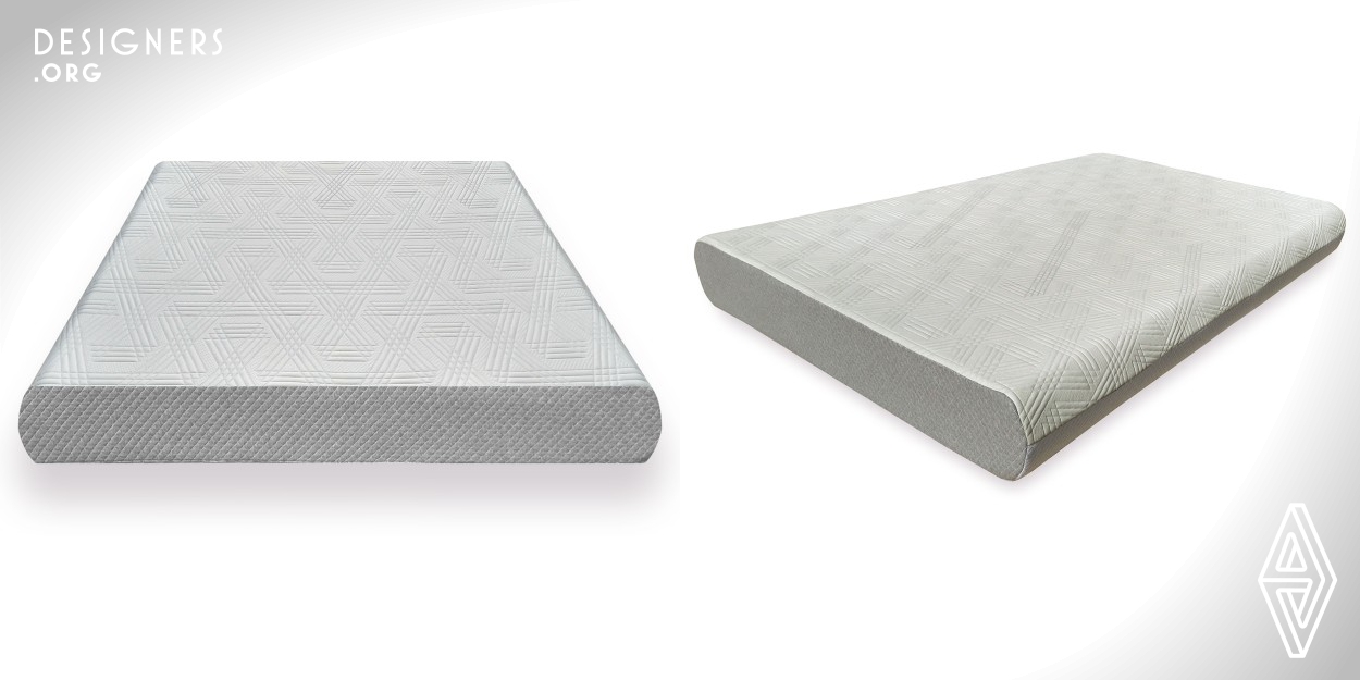 Nubed is a mattress with a particular look, with rounded corners and soft fabric to remind that going to bed should be smooth and relaxing. Inside there is a patented support system that consists of hundreds of minisprings made of high resilience foam that create independent comfort minizones that vary their firmness along the mattress to provide the right support to each part of the body. Nubed adapts easily to the contour of the body. The air moves thru its free spaces from the interior to the exterior to keep a fresher sleeping environment.