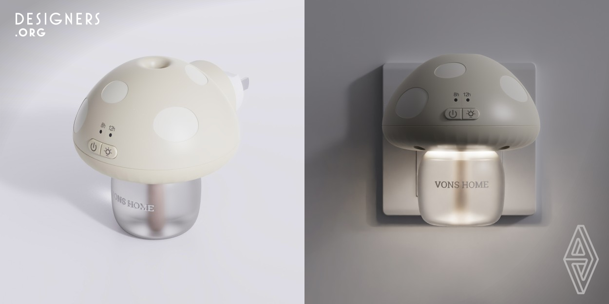 The mushroom shape of the electric mosquito repellent gives an air of vibrancy and fun. In terms of functionality, the product is intelligently integrated with multiple functions without consuming extra energy, including timed mosquito repelling, night illumination and home decoration, which allows the product to work in a time period fitting the needs and routine of users while enhancing product quality and the convenience of use.