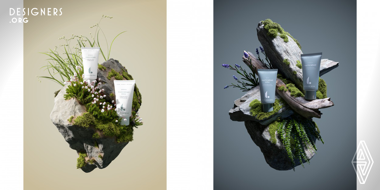 The client wanted to showcase their brand's connection to the natural surroundings of Jamtland, Sweden. The agency used 3D modeling and visualization to recreate plant species and biomes from the region. They conducted extensive research and reference collection to ensure accurate depiction of the plants and incorporated the client's brand colors as a backdrop. The resulting imagery effectively conveyed the client's focus on natural, sustainable practices and their close connection to nature, allowing the viewer to associate the product line with these positive attributes.