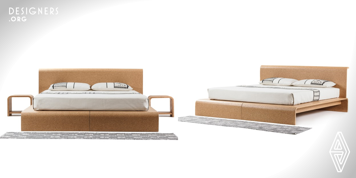 Bisu is the first cork bed in the world which is capable to join functionality, ethics of well-being and design. The absence of metallic components, the naturalness of cork, its antistatic properties protect the sleep from the destabilizing action of magnetic and electrostatic flows. The presence of electrostatic and electromagnetic flows represents one of the most common enemies for the quality of our rest. Bisu, with the properties inherent in cork, eliminates the negative action of any exogenous force, restoring quality and balance to healthy sleep.