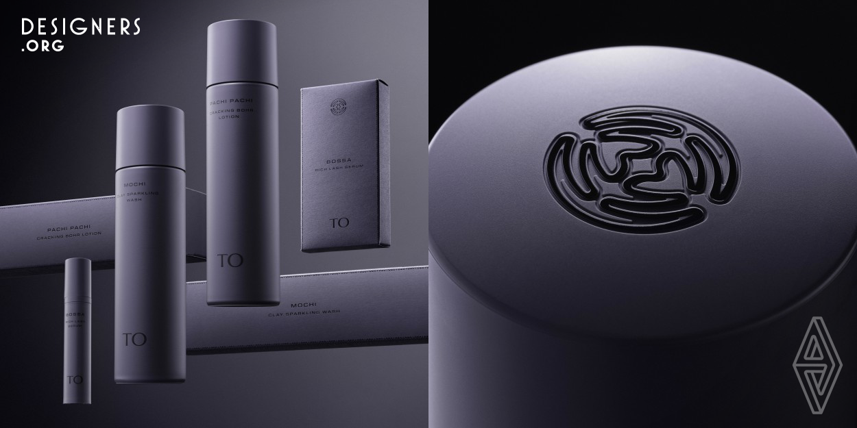 To is a skincare brand inspired by the life and mystery of the cosmos and the meditative experiences of the spirit. A mystical color palette, organic symbology that expresses the pulse of life, even the inside the cap, which receives little attention, is beautifully designed in a crescent shape. The specially structured screw nozzle of the facial cleanser ejects an ideal dense foam with a single push, which maintains elasticity for a long time and reduces skin irritation from friction. The eyelash beauty serum uses an innovative airless container that is preservative-free and hygienic.