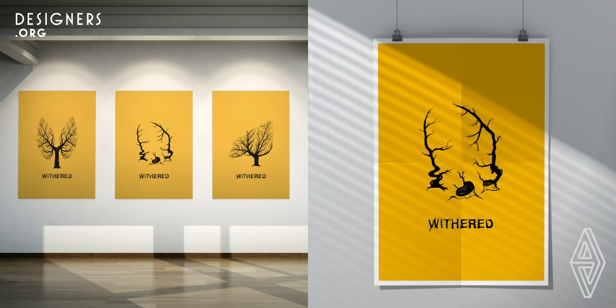 Using positive and negative shapes to create, the series is designed with withered trees as the main body, while the image is reversed to reveal the appearance of human viscera, calling on people to waste excessively, ultimately harming themselves. Treat nature as if it were your own internal organs, so that society can continue to develop. The works have been used for advertisements, printed promotional materials, magazine illustrations, etc. in stations and subways.