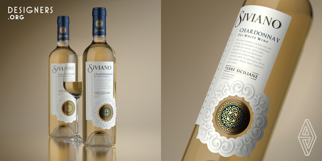 This work is inspired by Italy and everything about Italy: its masquerade balls, its mysteries, its secret societies, its clans and its rich culture. The design sought to reflect mysticism, mystery, and sacred desires. By purchasing this wine, the consumer buys an entrance ticket to a privileged society, to a secret order, the entrance to which is only for the chosen few. The label is made in an original complex shape. The accent is shifted to the right to attract more attention with its asymmetry. This gives more aesthetics and mystique to the whole design concept.