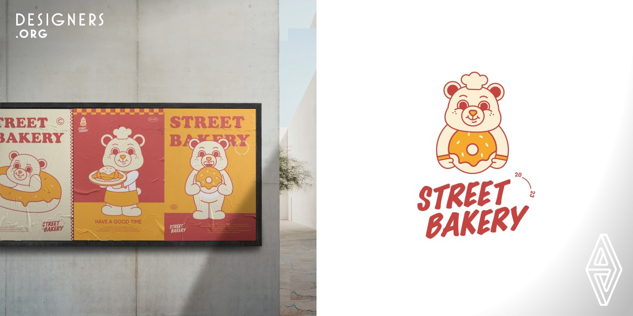 The brand image design of Street Bakery revolves around the cute little bear as the IP image of the bakery. The main consumer groups are energetic young people. The overall design is based on simple flat graphics, and the color matching is more unified and concise, giving people a relaxed and warm feeling.