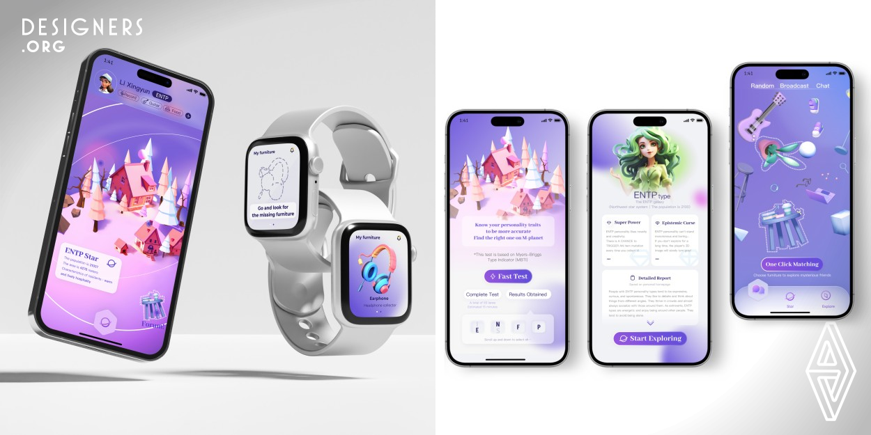 
Myersventure is an innovative social networking application centered around the Myers-Briggs personality test, designed to elevate the social experiences of young individuals. By seamlessly integrating smartwatches and smartphones, it provides a delightful and privacy-focused platform featuring a variety of engaging social features. Through its incorporation of gamified elements and integration of augmented reality, Myersventure sets the stage for new relationships, offering a whimsical and adventurous social journey.