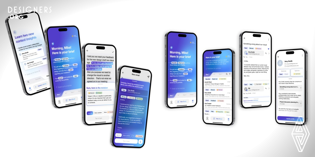 The concept integrates AI into daily email processes, facilitating analytical reading and offering a conversational approach to seamless email composition, guidance, and drafting. The design stands out for creating a flexible and respectful collaboration between humans and AI, provides assistant that is just right. The design also cultivates a personal writing style and a social relationship library, benefiting both the user and the AI, encouraging growth and improvement like a supportive buddy in life.