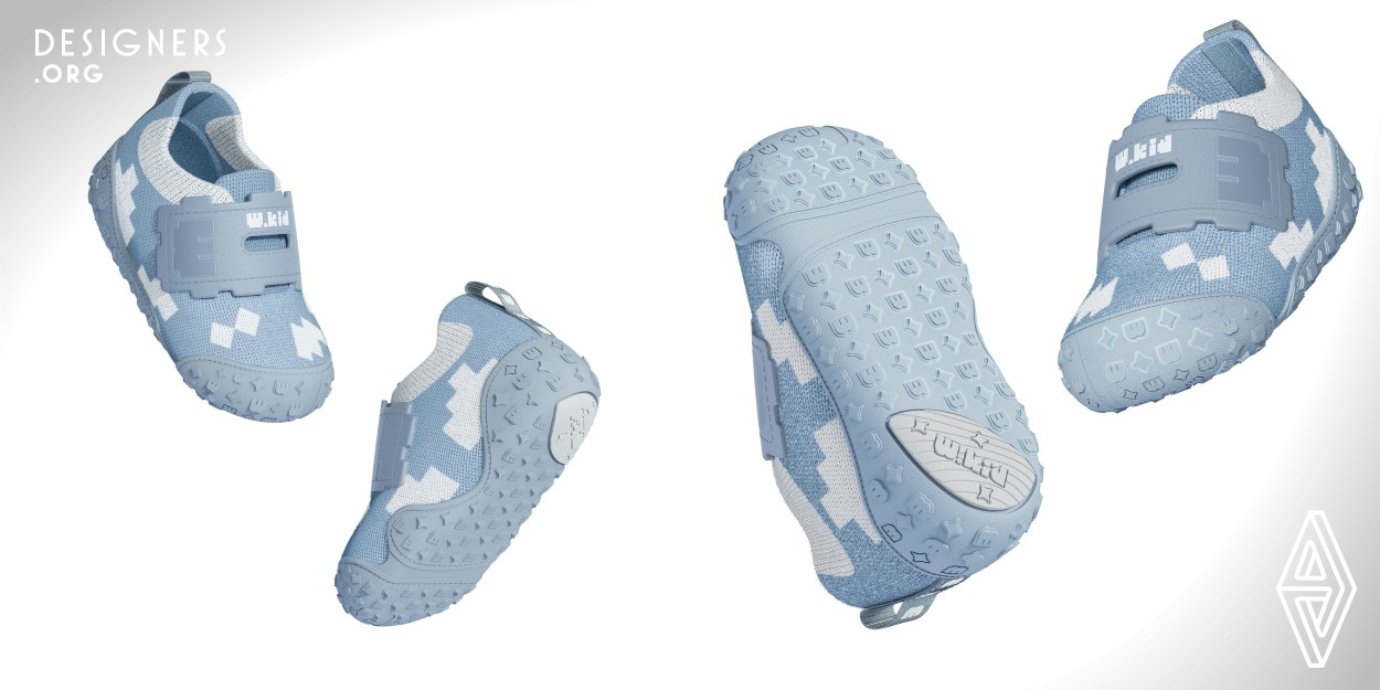 This pair of shoes is a result of extensive research into the foot ergonomics and movement coordination of little ones, scientifically guiding their transition from crawling to walking and fostering healthy foot development. The bionic design at the outsole enables the tender feet to intuitively feel the ground. It is enhanced by a specialized arch at the curved juncture between the big and small toe balls, boosting support and toe flexibility for varied scenarios. Thoughtfully designed, its soft, breathable upper and antibacterial insole further improve foot comfort and hygiene.