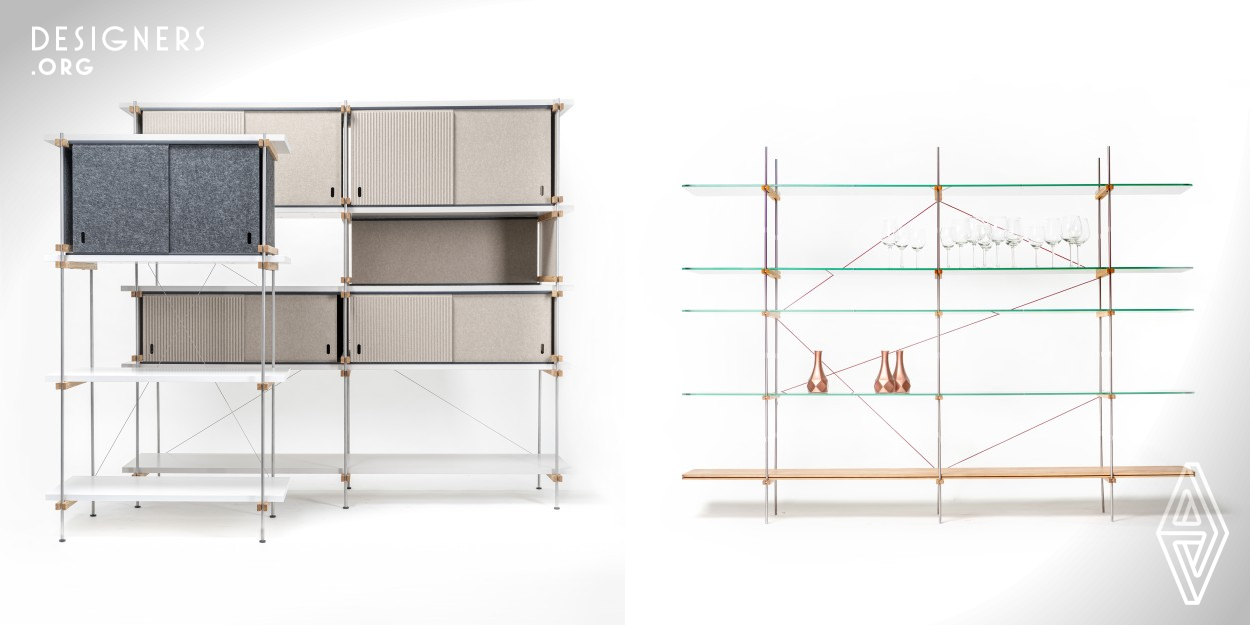 Shelfium is a tool that allows people to create a wide range of shelving units and custom furniture in unique designs. Shelfium can be combined with any material and is particularly good at combining various elements, for example drawers. Its uniqueness lies in recycling and upcycling, so users can create furniture made from recycled materials or even a very luxurious assembly. It's up to people, their personality and preferences.