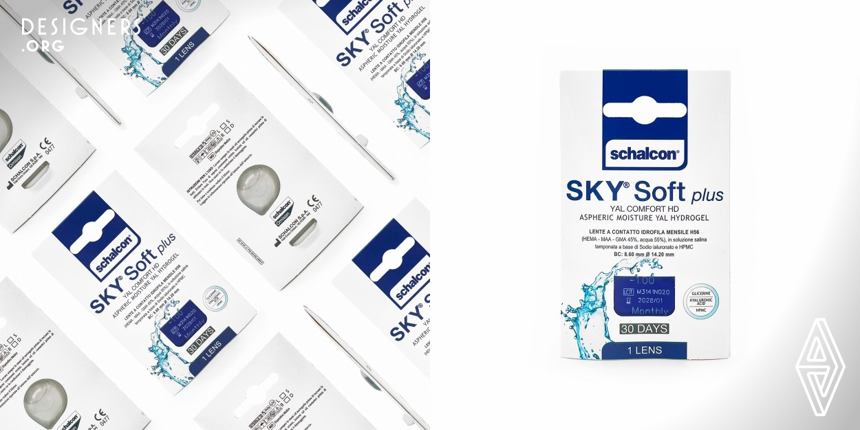 Schalcon has completely redesigned the monthly Sky Soft Plus contact lenses in the single-box version, introducing the Soft Flat Pack with a new packaging, offering environmental advantages: The thickness of the pack has been reduced by 90% compared to the previous version; The material used for packaging has been reduced by over 80% compared to the previous version; Plastic has been entirely eliminated from the outer packaging; The contact lens blister is produced using recycled material from production waste; Graphic printing is exclusively done with inks free of heavy metal pollutants.