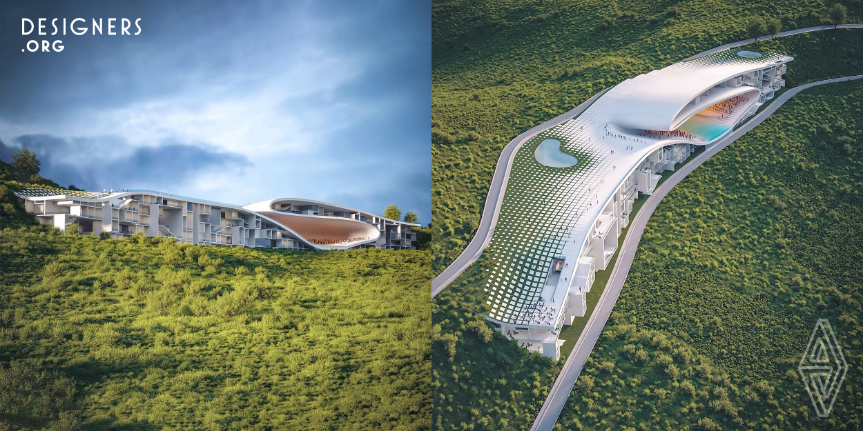 Cadence Art Center in Basseterre, Saint Kitts and Nevis, is a versatile project blending seamlessly with the island's landscape. Its wave-inspired design encompasses recreational, commercial, and cultural spaces, promoting community connection and cultural exchange. The centerpiece, an open amphitheater, serves as a communal hub for gatherings and dance. Cadence symbolizes the dynamic spirit of Saint Kitts and Nevis, inviting all to experience its vibrant essence.