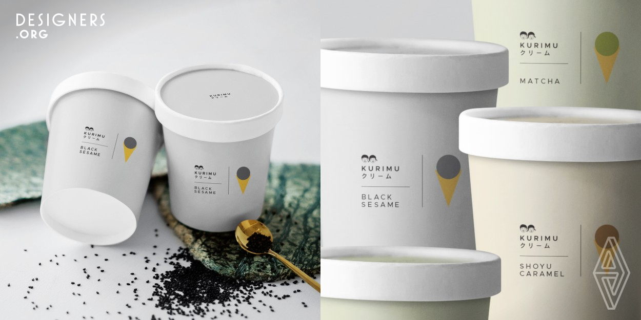 Kurimu's ice cream packaging design reflects Japanese minimalism, featuring simple and playful illustrations for each variant. This integration of traditional and contemporary elements achieves a balanced aesthetic, showing both tradition and modernity through the packaging design. This packaging gives a nod to Japanese culture, aesthetic, and craftsmanship to quality.


