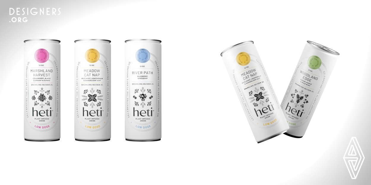 Heti, named after the Dakota word for Home, offers beverages that evoke the essence of home with natural infused flavors, celebrating North America's native plants. This social impact brand dedicates a portion of revenue to supporting tribal communities. Effortless Wisdom, the branding concept, features native style illustrations and flavors, with packaging inspired by Dakota art's geometric symmetry, conveying balance and harmony. The design integrates a monochrome palette with color accents, emphasizing the depth of indigenous art in a modern context.