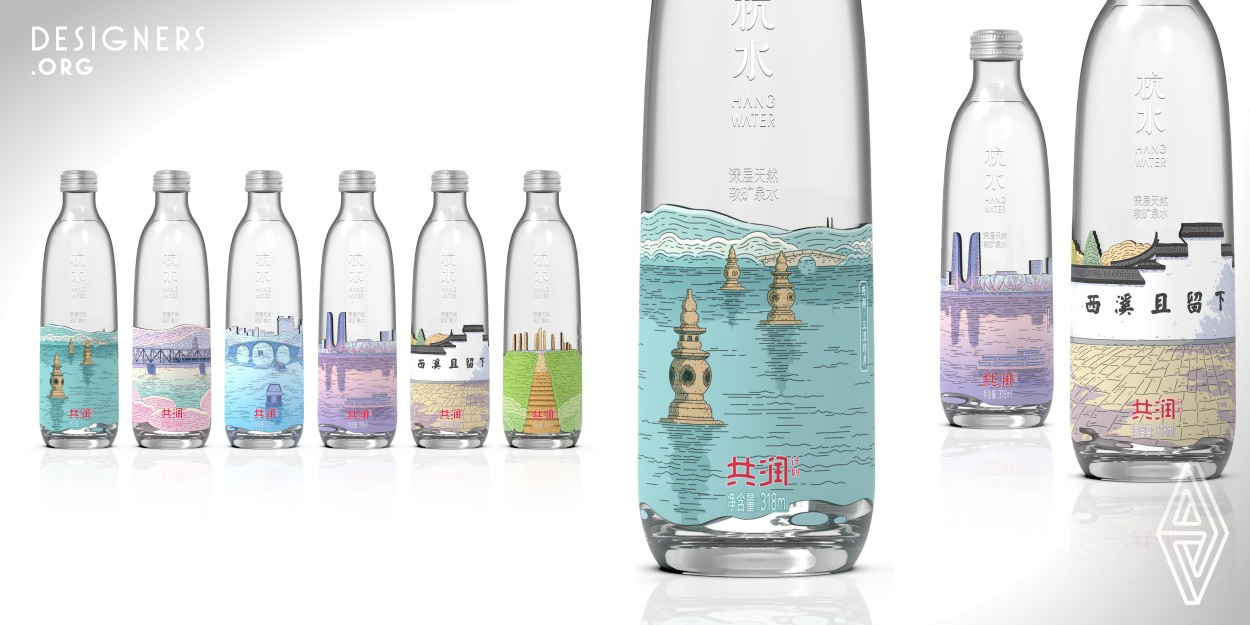 The packaging design for Hang Water drinking water stems from thorough strategic insights gained in the initial stages. Amid the fierce competition in the bottled water market, it's challenging for a new brand like Hang Water to gain a foothold. Recognizing an opportunity in the high-end drinking water market, the team understands that consumers not only seek the product itself but also value the cultural experiences it brings.