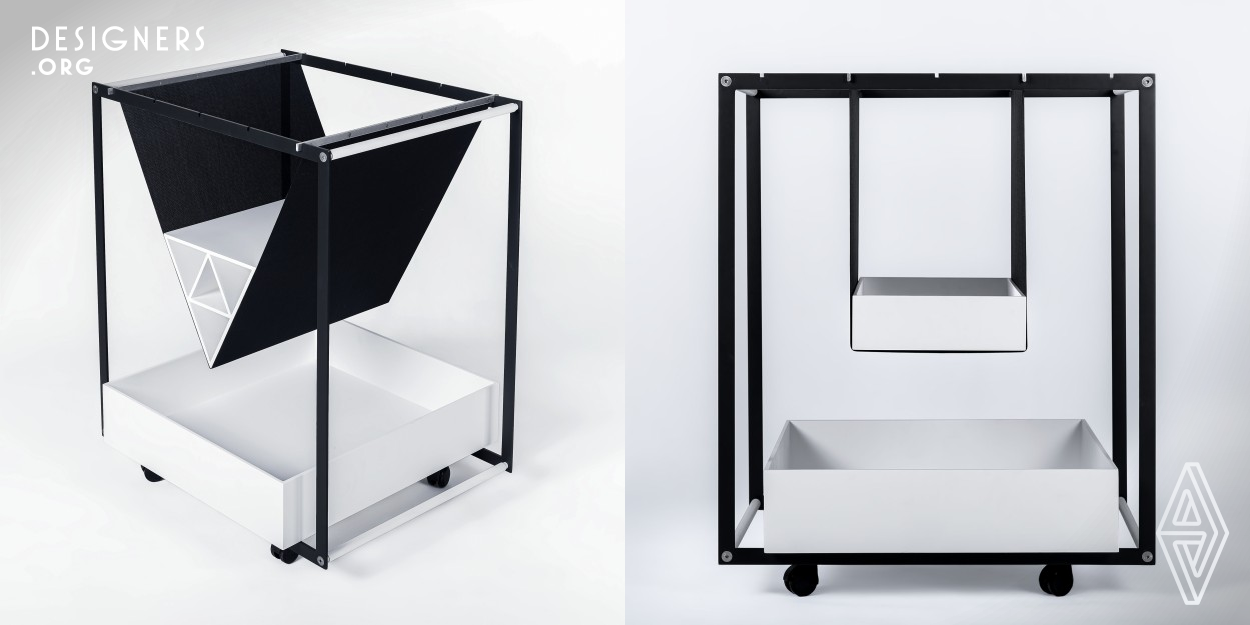 Aviz is a type of trolley that seeks to create a new concept of a trolley and produce a tool that creates expandability and innovation by using the power of design. The main feature of the pendant is the use of flexible material and at the same time lightweight fabric, and this is the point that, while being innovative, has caused the possibility of change, expandability, and practicality in the design. In this way, the idea of using fabric material led to the creativity, expandability, changeability, and practicality of the Aviz trolley.