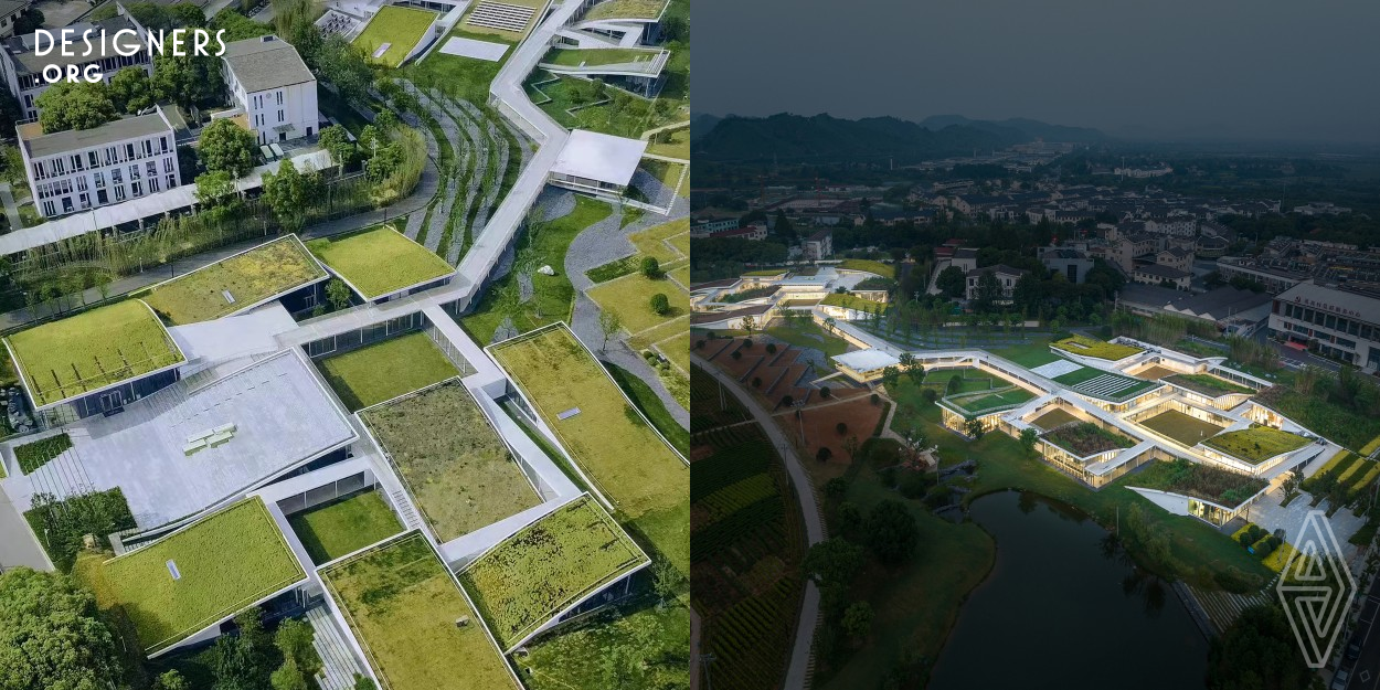 The ACDC (Anji Creative and Design Center) is located in Xilong Village, Anji County, Zhejiang Province, a famous white tea producing area in China. Completed in August 2023, with a gross floor area of 8320 sqm, the establishment of ACDC seeks to promote the modernization of the countryside in China through design and creativity. While introducing the concept of urban communities and urban population to the countryside, it seeks to bond the urban and the rural.