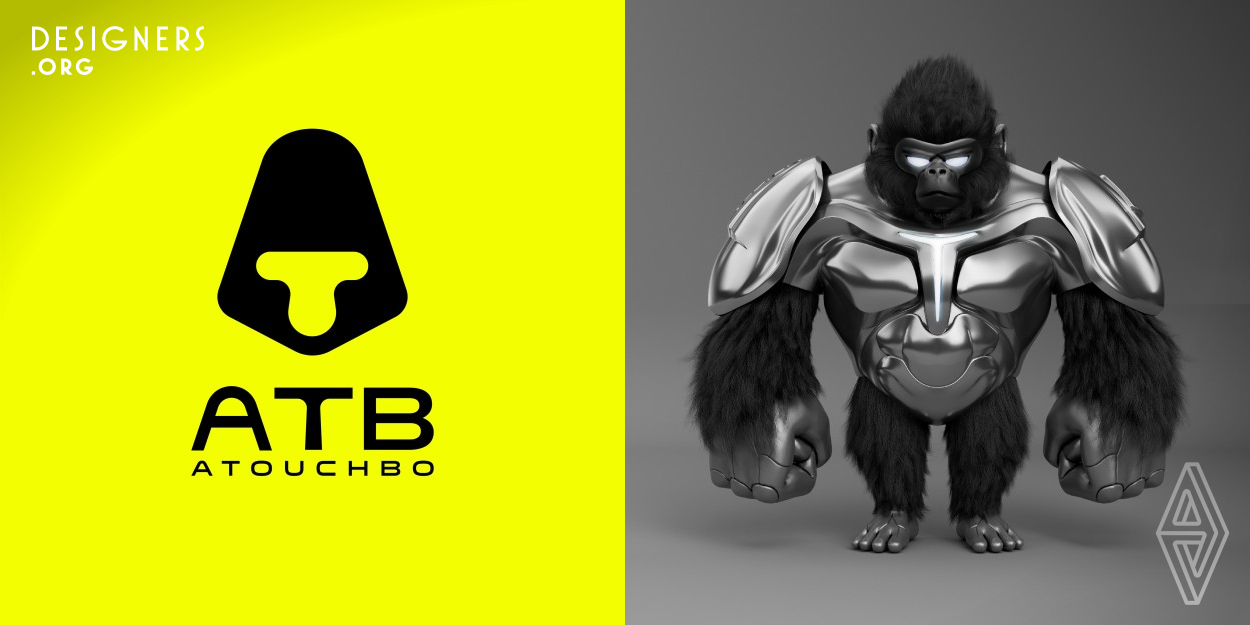 The brand name Atb, representing All The Best, draws inspiration from a gorilla for its logo. To evoke feelings of safety and technology, the concept merges the gorilla with futuristic elements, creating a dual attribute gorilla totem. Addressing packaging needs across three categories: high end, trendy, and regular. The design incorporates a gorilla troop concept as visual anchors. These serve to maintain a consistent brand tone while introducing distinct stylistic attributes for each product category. The brand is committed to conveying concepts of safety, reliability, and cutting-edge.