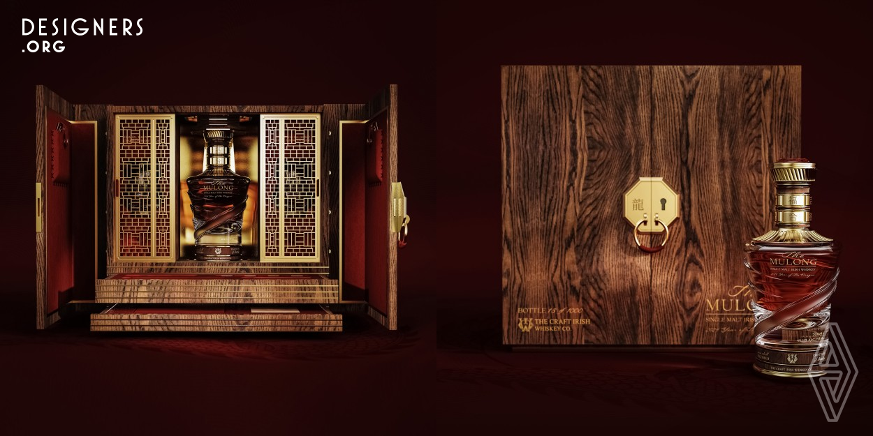 The Mulong brings together the Chinese Year of The Dragon values and immersion into a perfect merging of sensorial, intimate whiskey tasting experience, hidden away in a box that brings together the ultimate homage to tradition and mythology, whiskey and craftsmanship. To open The Mulong experience box is to discover an entire soulful experience of capturing the elements of The Wood Dragon and unleashing it into the ultimate search of hidden treasures and exquisite spirit that elevates and highlights the users’ journey of a memorable, momentous experience, waiting inside the mahogany temple.