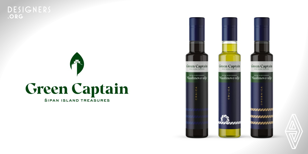 The Green Captain project is a testament to the fusion of tradition and modernity. Born from the narrative of the world's youngest tanker captain turned cultivator, the project embodies a profound dedication to heritage preservation. The brand's icon, an amalgamation of a leaf and a hidden ship, represents the founder's story. In every detail, the packaging exudes storytelling. Each element pays homage to the brand's maritime roots and island heritage, from the symbolic captain suit motifs adorning olive oil bottles to the subtle ship emblems gracing wine labels.