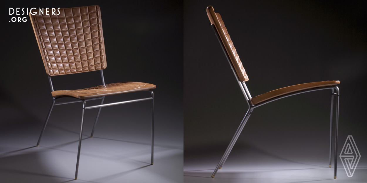 The Quilt chair is an investigation into the union of soft textural form language and hard materials. A play on a traditional quilted pattern, the design pairs digital modelling and CNC technology with hand finishing techniques in order to push the limits of how we perceive wooden surfaces.
