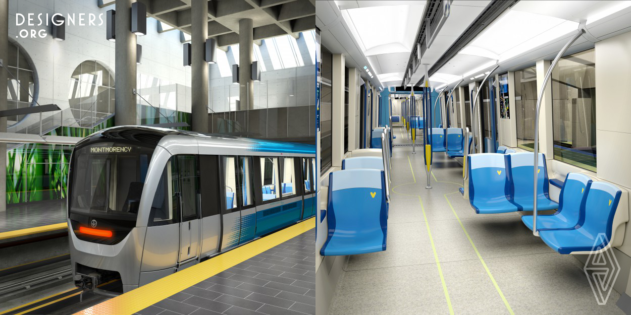 The design of the new Montreal Metro Cars values the powerful bond that exists between Montrealers and their underground subway system. More that just an efficient mode of transportation, Montreal’s new metro cars provide both the city and its residents with the means for a better quality of life for years to come. It bears Montreal’s aura of creative energy, provides a source of pride, ensure a greater coherence, intuitiveness and usability within the service and contributes to local and global sustainability. 