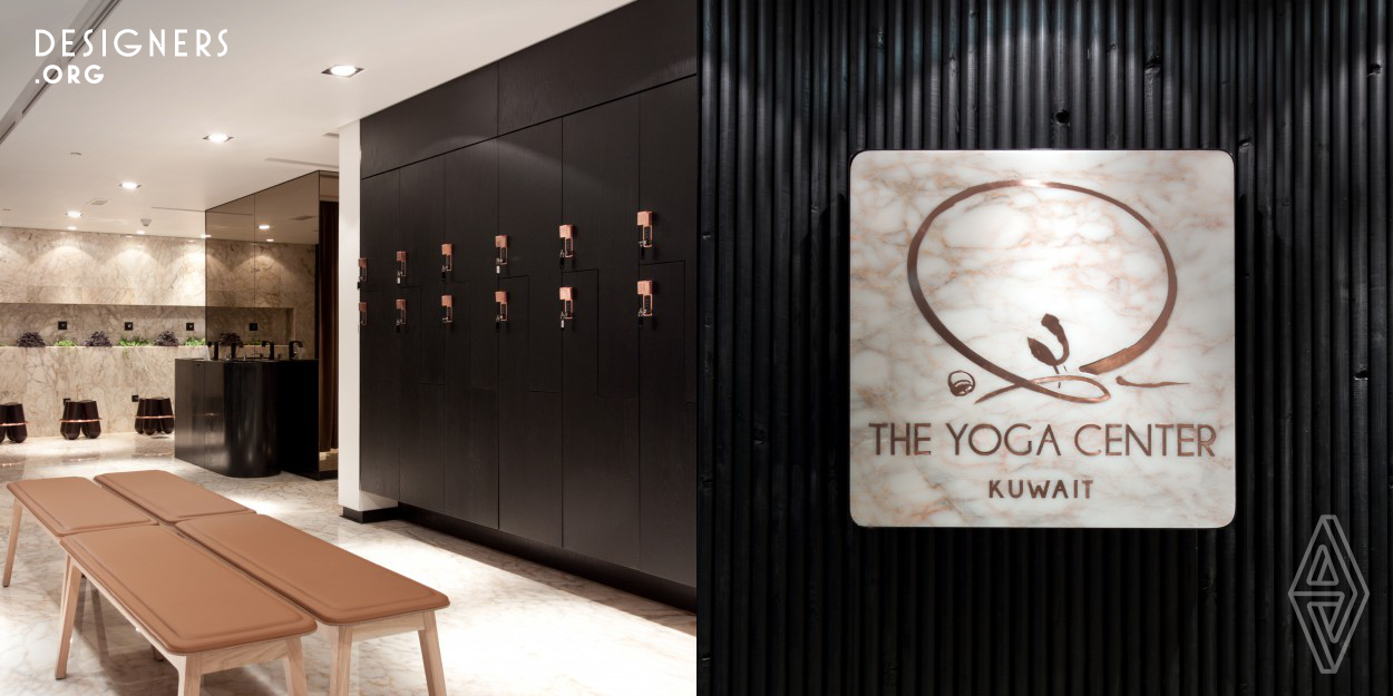 Located in Kuwait City’s busiest district ‘Qibla’, The yoga center is an attempt to revitalize the basement floor of Jassim Tower. The location of the project was unorthodox. However it was an attempt to serve women both within the city boundaries & from the surrounding residential areas. The reception area in the center interlocks with both the lockers & office area, allowing for the smooth flow of members. The Locker area is then aligned with the leg wash area which signals the ‘shoe free zone’. From then onward is the corridor & reading room that lead to the three yoga rooms.