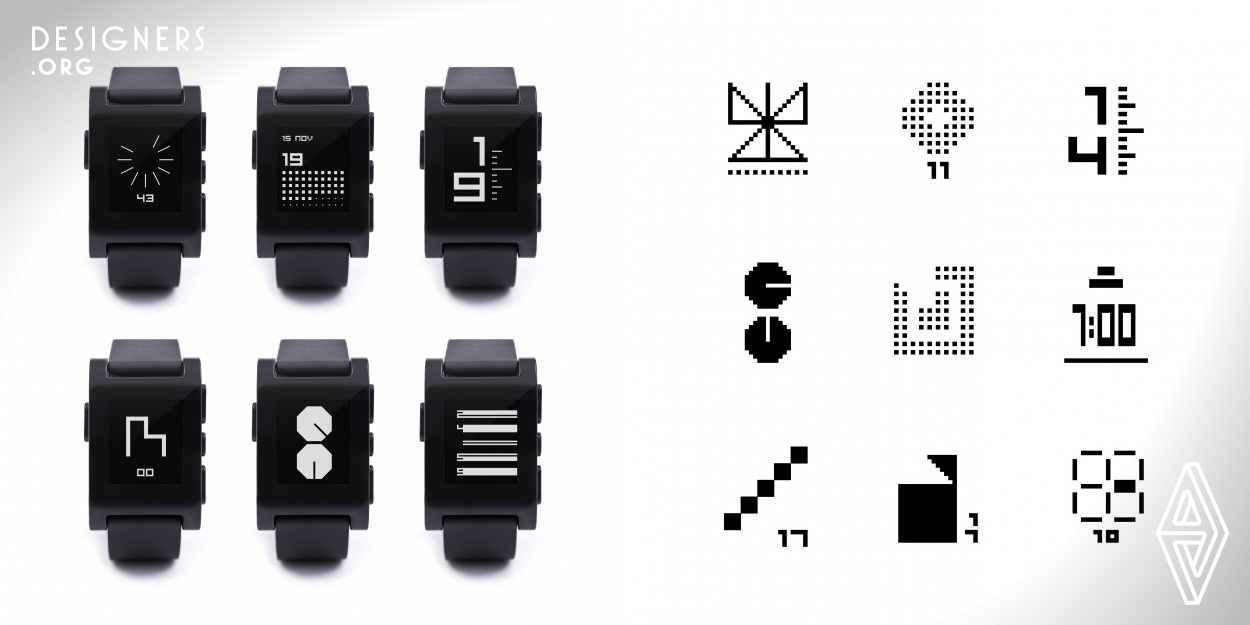 TTMM presents watchface apps collection, designed for smartwatches with black and white 144×168 pixel screens such as Pebble and Kreyos. You will find here 40 models of simple, elegant and aesthetic watchface apps. Because they are made of pure energy, they are more like ghosts than real things. These watches are the most economical and ecological friendly ever to have existed.