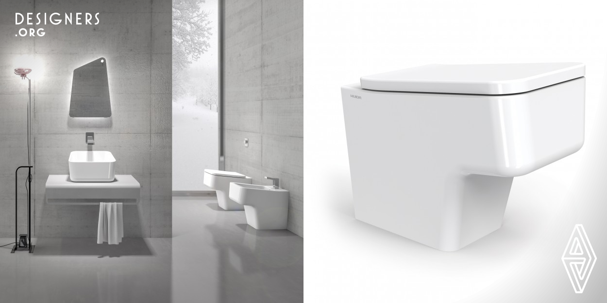 Up, bathroom collection designed by Emanuele Pangrazi, shows how a simple concept can generate innovation. The initial idea is to improve the comfort slightly tilting the seating plane of the sanitary. This idea turned into the main design theme and it is present in all the elements of the collection. The main theme and the strict geometric relationships give the collection a contemporary style in line with European taste. 