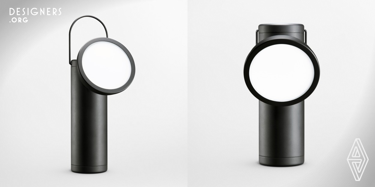 The M lamp is a wireless task light that can be transported anywhere within the home, office and in between. It stands at 9", projects up to 3,000 lux of warm light from its movable head. This is approximately equivalent to a 40W incandescent bulb. In its standard mode the Lamp’s dimmable LED will emit 1,000 lux of light for more than 18 hours on a single charge.