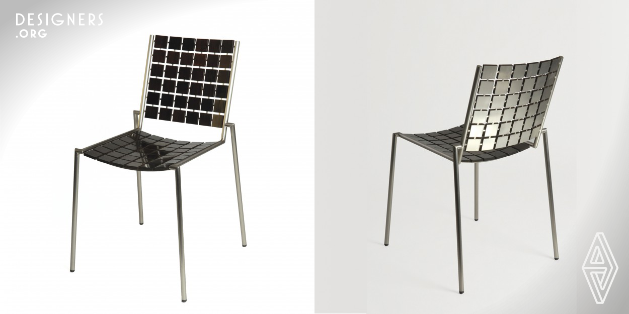 The 5x5 chair is a typical design project where the limitation is recognised as a challenge. The chair's seat and the back are made of xilith which is very difficult to be shaped. Xilith is the raw material that can be found 300 meters under the ground's surface and is comined with a coal. Currently the majority of the raw material is thrown away. From environmental point of view this material generates waste on the earth's surface. Therefore the idea about the chair design seemed to be very provocative and challenging.