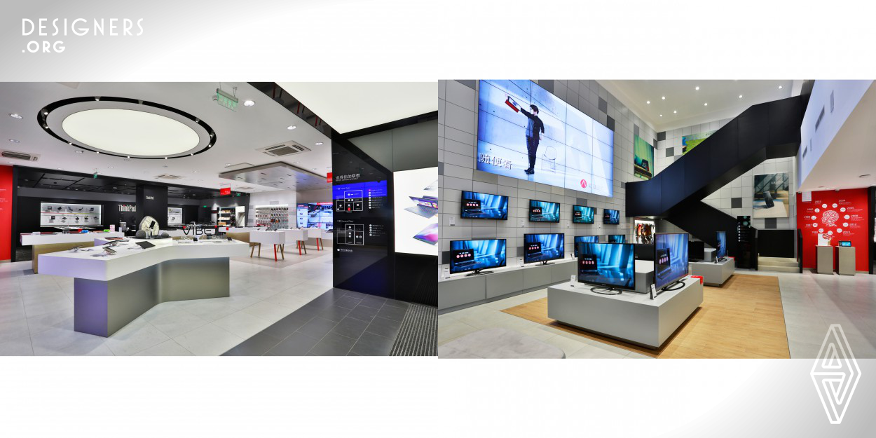 Lenovo Flagship Store aims at enhancing the brand image by providing the audience with a platform to connect interact and share through lifestyle, service and experience created in-store. Design concept is conceived based on the mission to effect a transition from computing device manufacturer to a leading brand among consumer electronics providers.