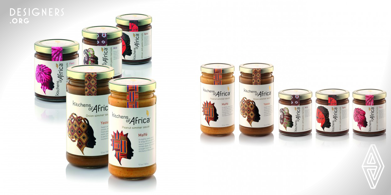 The Tridimage design agency took on the project of balancing the brand’s visual identity between looks of exoticism and familiarity. Giving sauces like Maffe and Yassa an accessibility that overpowers the element of mystery, the firm looked to instill soft cultural references like richly patterned textiles and silhouettes of mothers into the kitchen. The result is a collection of five simple labels that retain a fiery flavor that entices the senses. Kitchens of Africa packaging would look at home on the shelves of Western stores, but still stand out with a savory appeal. 