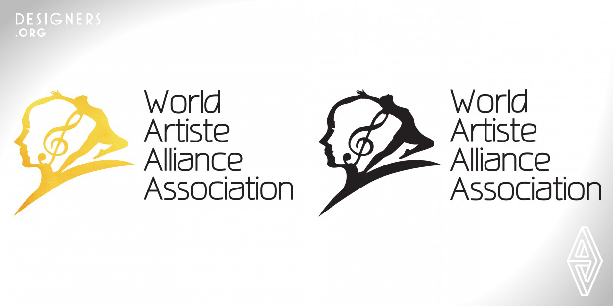 WAAA is an arts association in China to create a network in the music & art industry. It is a collaboration for artistes to share their insights and network together. The logo plays around with the different genres of the arts from the music to dance, from performing arts to culture. It showcases a silhouette of artistes (both male and female), and the combination of the music notes and a dancer to bring out a contemporary and timeless logo. The gold texture is used to symbolise the premium feel.